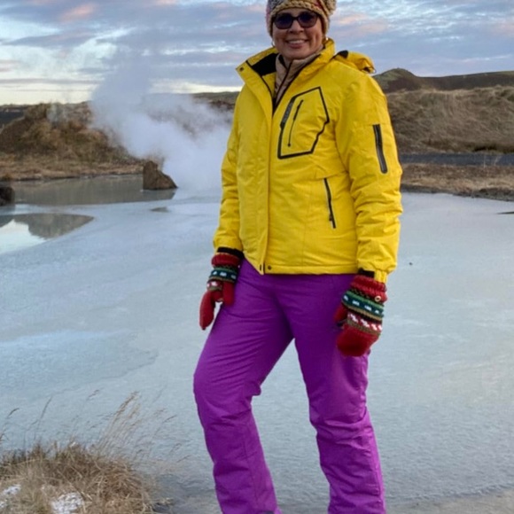 purple bib insulated jumpsuit overall snow pantsuit Insulated Snowboarding - Picture 7 of 8